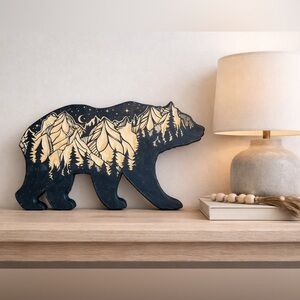 Wood Bear Wall Art - Home Wall Decor